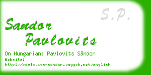 sandor pavlovits business card